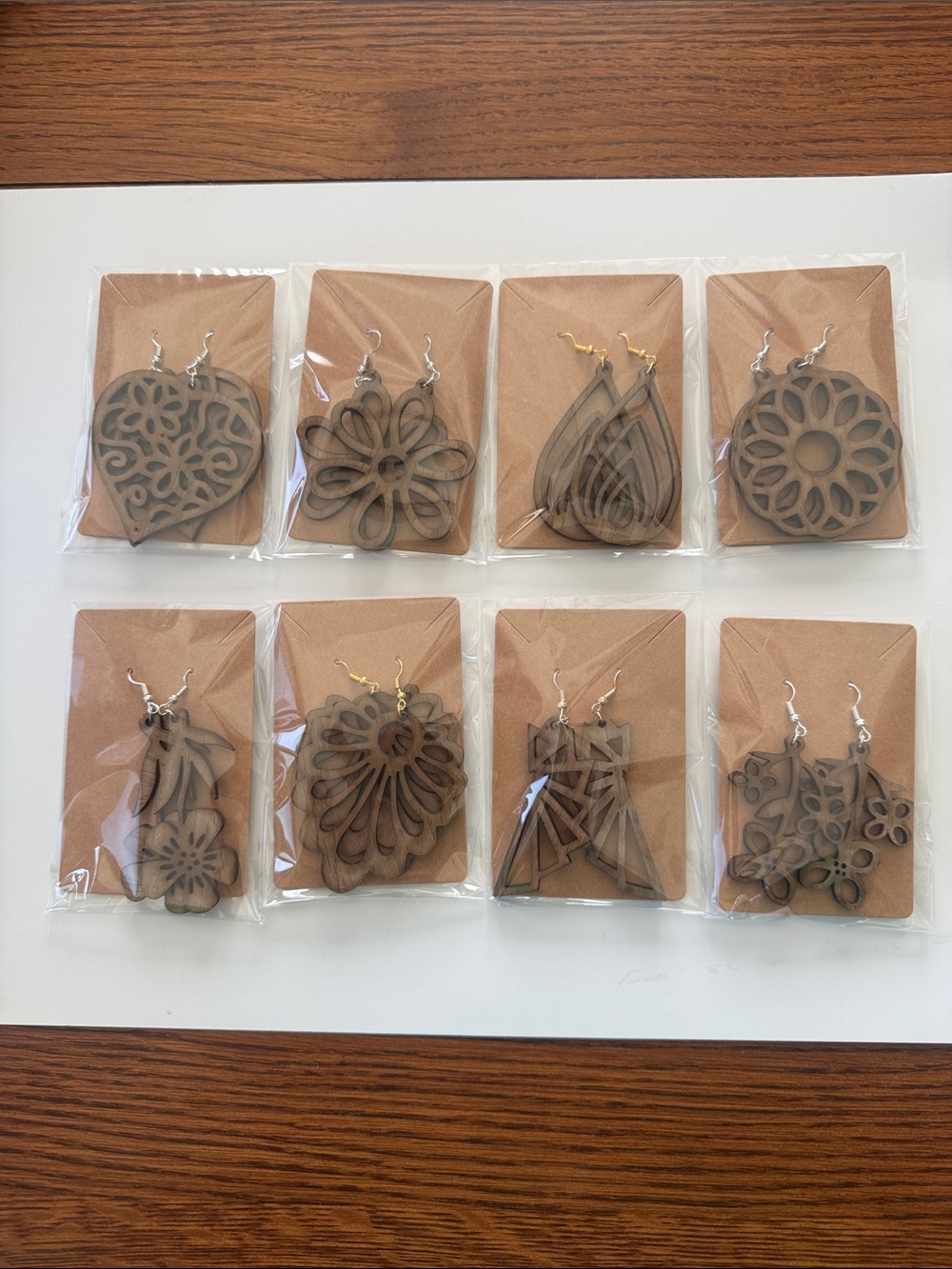🌻Homemade Boho Walnut-Laser Earrings